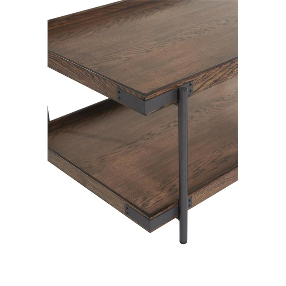 Alaterre Furniture Kyra Oak and Metal 4 Piece Coffee Table Set