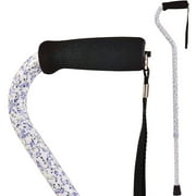 DMI Walking Cane and Walking Stick for Men and Women, Lightweight and Adjustable, FSA HSA Eligible, Supports up to 250 lbs with Ergonomic Soft Foam Offset Hand Grip and Wrist Strap, Tiny Flower