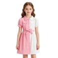thumbnail image 4 of Girl School Uniform Dress Short Sleeve Shirt Dress A-Line Girls School Uniform 9-10 Years, 4 of 7