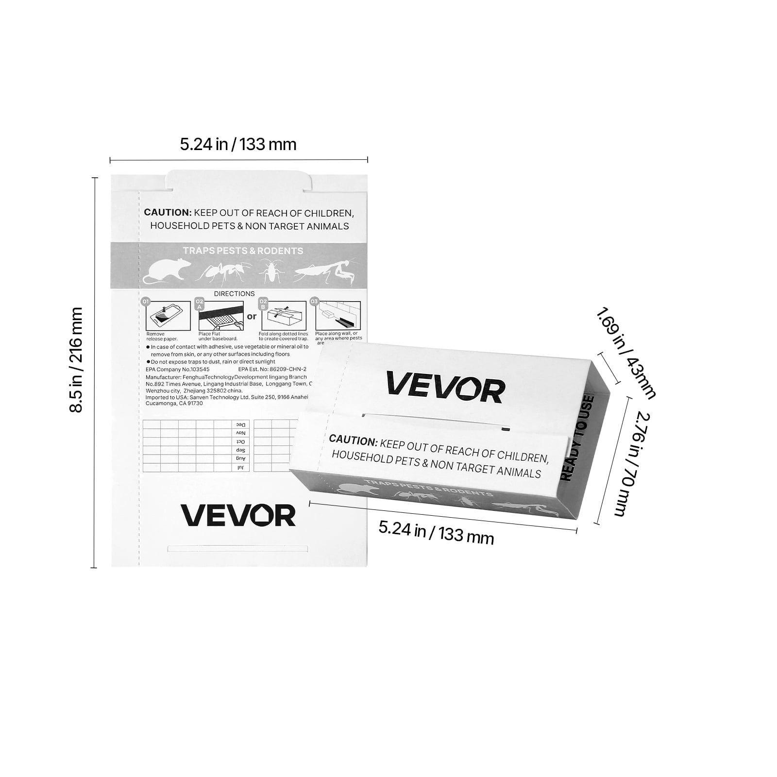 VEVOR Insect Glue Trap,36 Pack Glue Boards, Peanut Scent, Foldable Design Sticky Pest Control Adhesive Sticky Traps Indoor for Home, Ready to Use for Catching Bugs, Ants, Roaches, Spiders, Centipedes