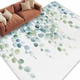 thumbnail image 2 of 6'x9' Area Rugs, Sage Green Eucalyptus Indoor Outdoor Area Rug for Living Room Bedroom, Watercolor Botanical Leaves Washable Bathroom Rugs Kitchen Floor Carpet Mats Home Decor Aesthetic, 2 of 8