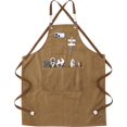 thumbnail image 1 of SHAR Welding Apron（Coffee Color）-80 * 56cm-Working Apron with Pockets, Adjustable Back Cross Strap for Men and Women, Perfect for Garden, Kitchen, Garage, 1 of 5