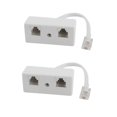 thumbnail image 1 of 2X 6P4C RJ11 Male to Dual Female Telephone Line Splitter Connector Adapter, 1 of 3