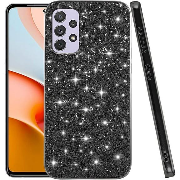 Compatible with Samsung Galaxy A23 5G Case Glitter, Ultra Slim Sparkly Samsung A23 5G Case Cute with Silicone Shockproof Protective Bumper Cover Galaxy A23 5G Phone Case for Women (Black)
