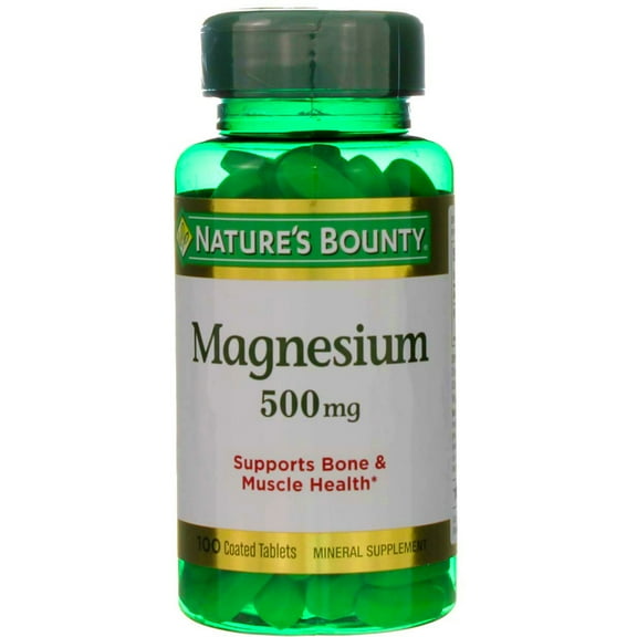 Nature's Bounty Magnesium 500 mg Tablets 100 ea (Pack of 6)
