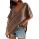 thumbnail image 3 of Camiseta para mujer,Blusa tipo túnica de manga corta con cuello en V para mujer, de poliéster, holgada, de color liso, informal, para uso diario, sopatenor, 3 of 9