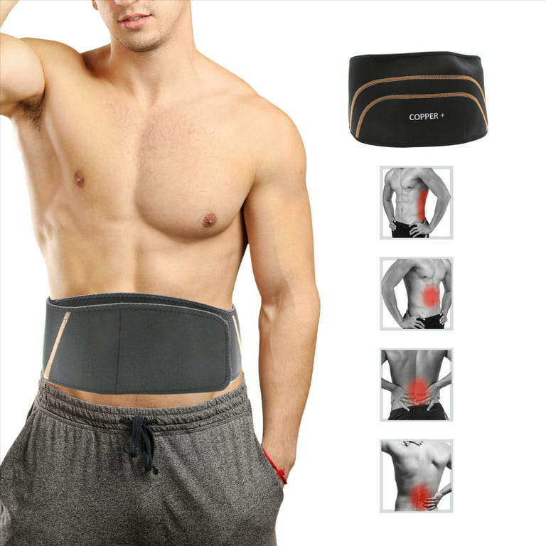 Copper Fit Back Pro As Seen On TV Compression Lower Back Support Belt  Lumbar (Small/Medium Waist 28-39) 