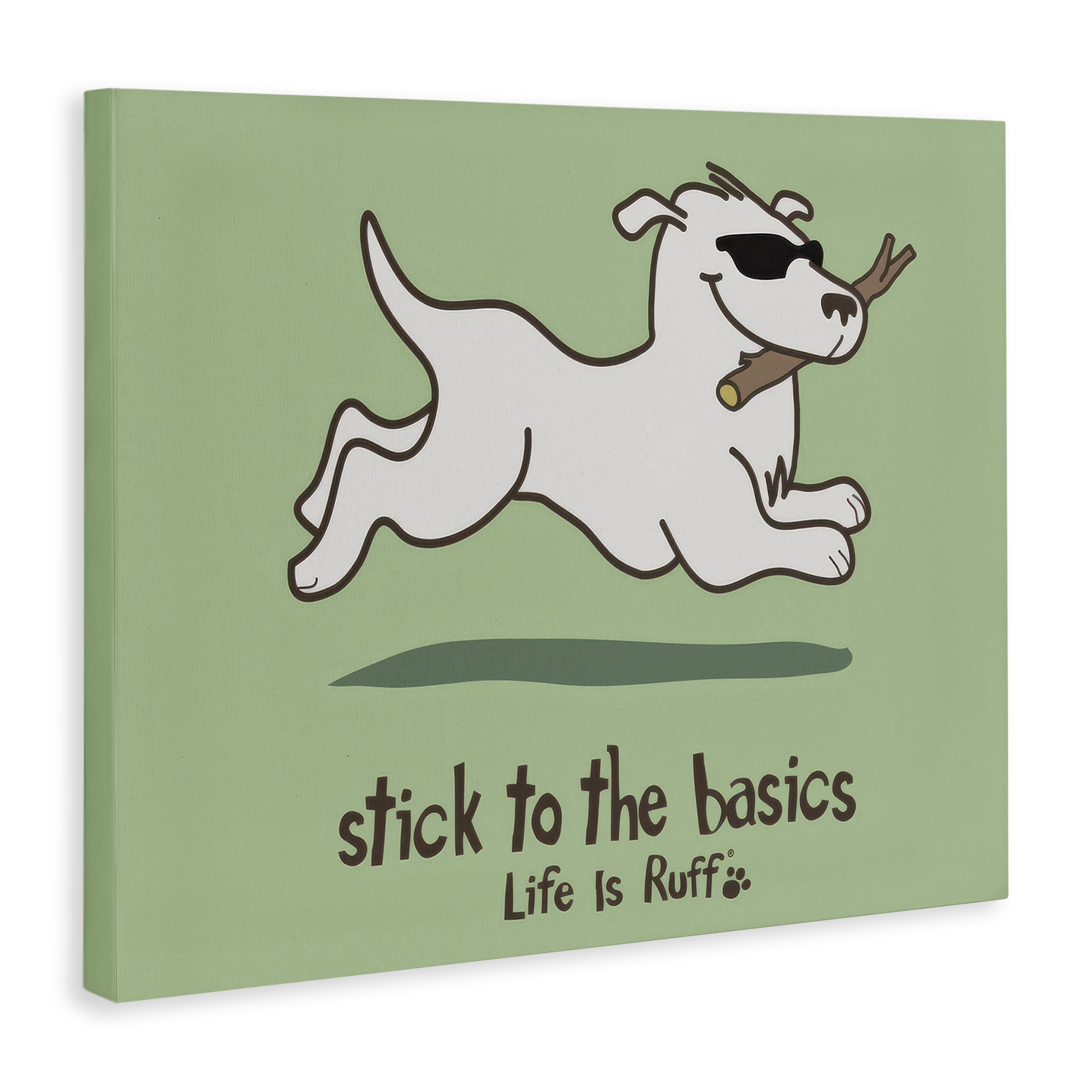 Stupell Industries Stick To Basics Dog Animals Painting Wrapped Canvas Art Print Wall Art, 20 x 16