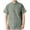 Green, variant on Men's Button Down Shirt Short Sleeves Band Collar Tops Casual Loose Cotton Linen Shirt with Multiple Pockets