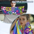 thumbnail image 6 of Bulopur Hippie Floral Print Front Car Seat Cover Towel for Women Waterproof Car Seat Protector with Storage Bag for Yoga Vacation Soft Fit SUV Sedan Truck 1pcs, 6 of 7