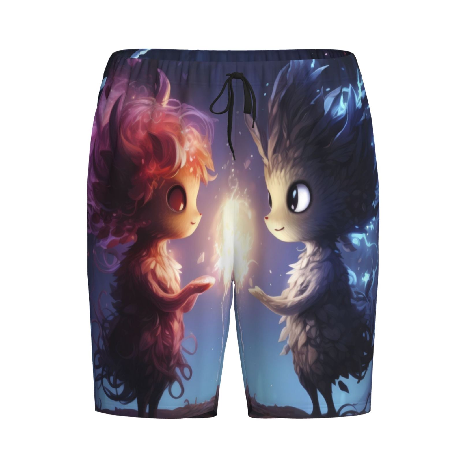 Picia Dreamy Forest Elf Pajama Shorts for Men, Men's Pajama Bottoms, Sleepwear,Short Pajama Pants-Large