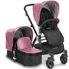 Babyroues 6628 Letour Lux II Leatherette Canopy & Footcover - Black Frame, Pink