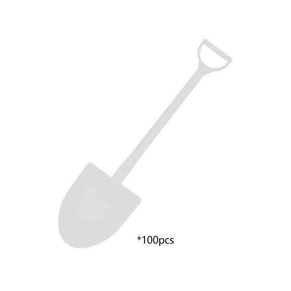 JoyMoreHome 100 Pcs Halloween Disposable Dessert Shovel Shape Spoon, for Ice Cream Pudding Yogurt, Festival Party Supplies
