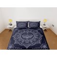 thumbnail image 2 of Mandala Azul Oscuro Funda Nórdica Boho Juego de cama Full, Queen, King, Dorm Bedding,, 2 of 4