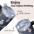 thumbnail image 4 of 20OZ Insulated Dog Daily Use Tumbler with Handle Straw and Lid Paw Print Coffee Cup for Women Friends Great Holiday Birthday Presents Fits Most Car Cup Holders, 4 of 6