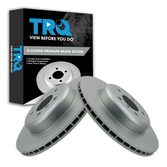 TRQ Rear G-Coated Brake Rotor Set Fits Select 2012-2020 BMW