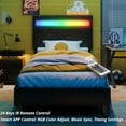 thumbnail image 5 of Twin Bed Frame with LED Lights(Smart APP Control), Upholstered Modern Platform Bed Frame, No Box Spring Needed/Noise-Free/Easy Assembly, Black, 5 of 12