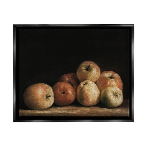 Classic Apple Vintage Still Life Food & Beverage Painting Jet Black Framed Art Print Wall Art