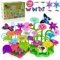Flower Garden Building Toys, 136Pcs Toy Gifts for 3 4 5 6 Years Old Girls
