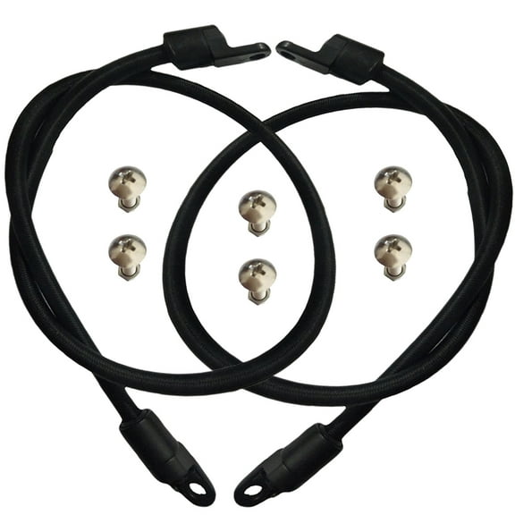 Gratier 18 Pcs/1 Set Kayak Fittings Bungee Cord Fixed Buckle Screw Nut Elastic Cord Terminal Ends for Kayaks Boat (Black)