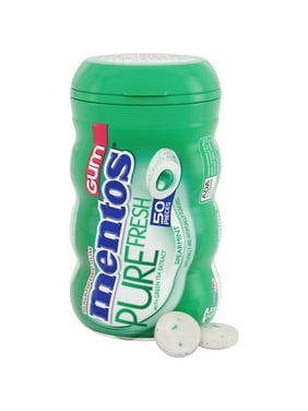 Mentos Gum Sugar-Free Spearmint Chewing Gum, 50 Regular Size Pieces, Bottle