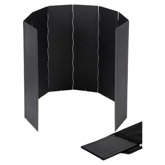 23.6" Extra Tall Windscreen, Heavy Duty 8 Plates Folding Portable Camp Stove Windshield with Carry Bag for Camping Hiking Picnic, Butane Burner Grill Wind Blocker Shield