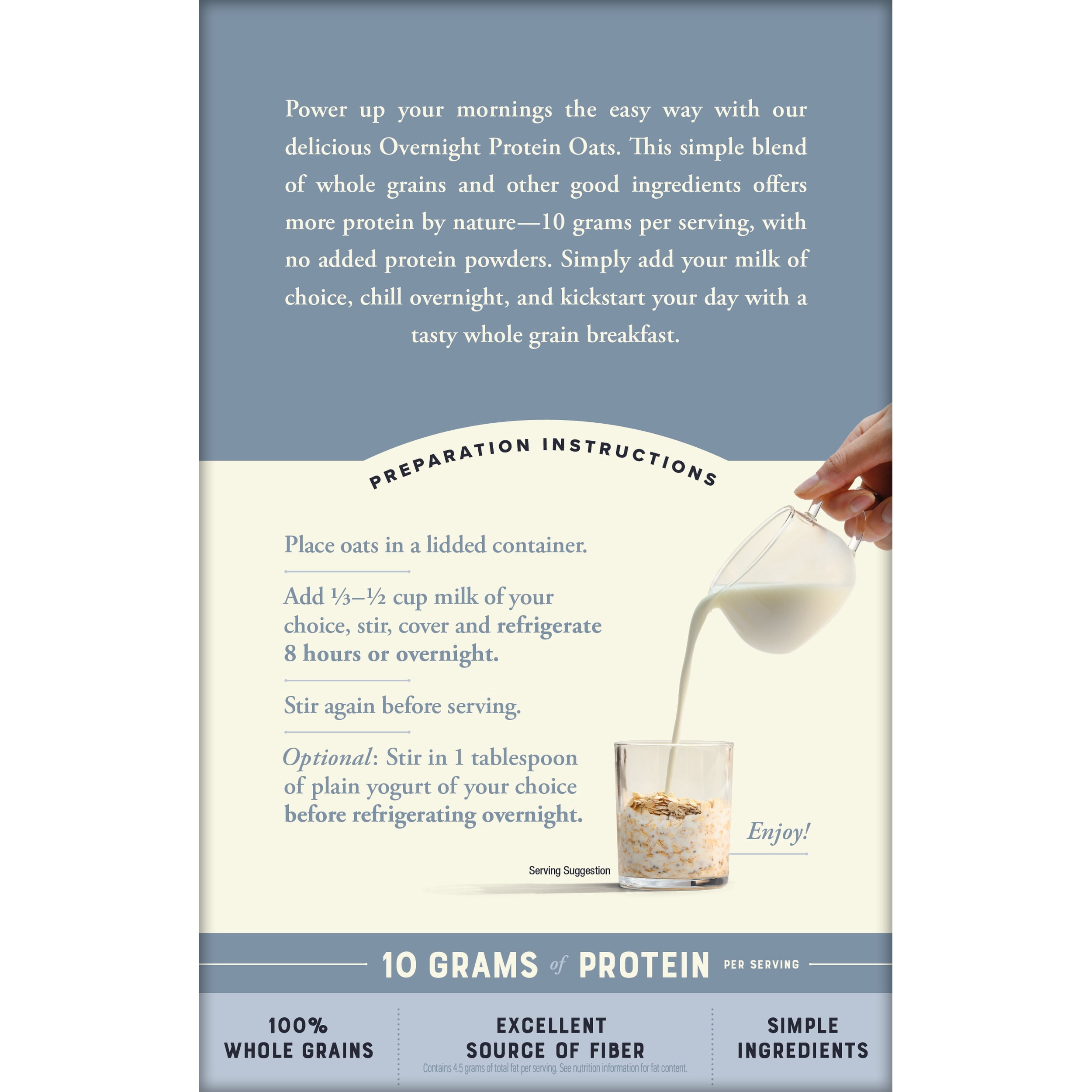 Bob's Red Mill Blueberries & Cream Overnight Instant Protein Oats, 8.47 oz (4 Count)