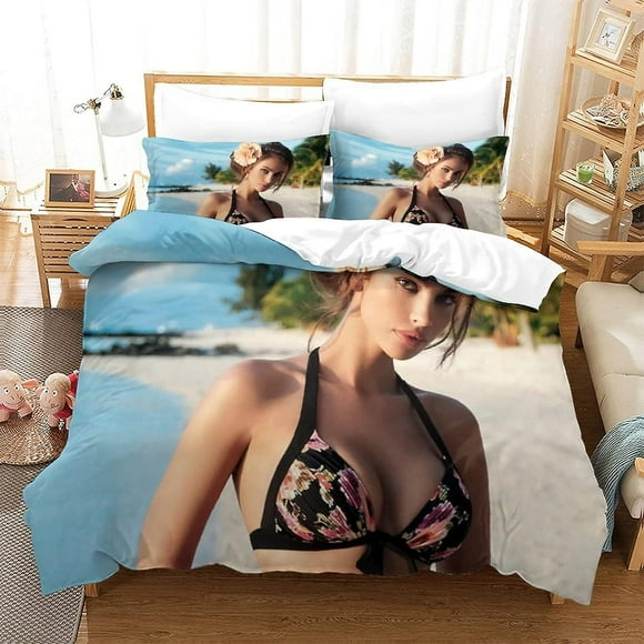 Bikini Beauty 3-piece Set Bedding Set 3D Print Comforter Cover with Zipper ForTeens And Kids Adults Soft Microfiber Bedspread Cover(Single135x200cm)
