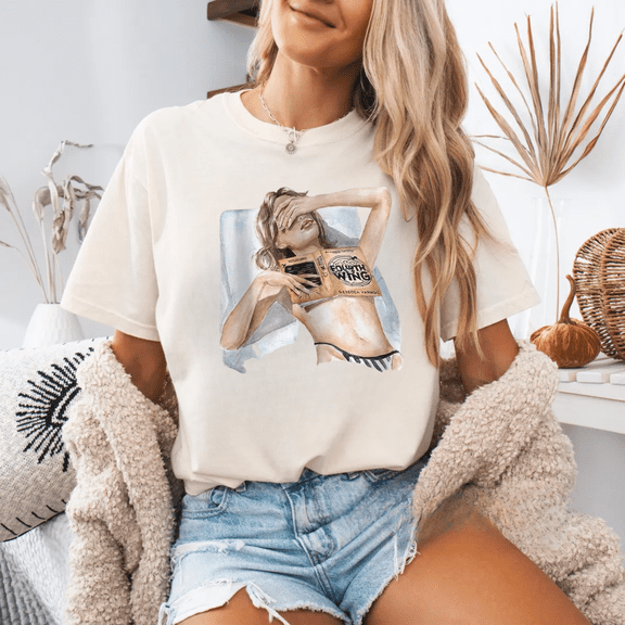 Fourth Wing Reader T Shirt, Book Lover Graphic Tee, Fantasy Romance Tshirt for Women