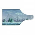 thumbnail image 1 of Snowy Trees Cutting Board, Illustration of Horizontally Designed Hills Mountains Clouds and Pine Trees, Decorative Tempered Glass Cutting and Serving Board, in 3 Sizes, by Ambesonne, 1 of 2