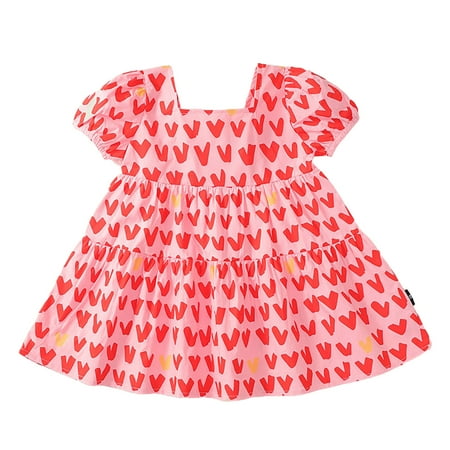 

Toddler Girls Short Sleeve Prints Dress Dance Party Dresses Clothes Short Sleeve Girls Dresses Girls Dress Short Sleeve Dress for Children Long Girl Dress Baby Holiday Dress Dresses for Christmas