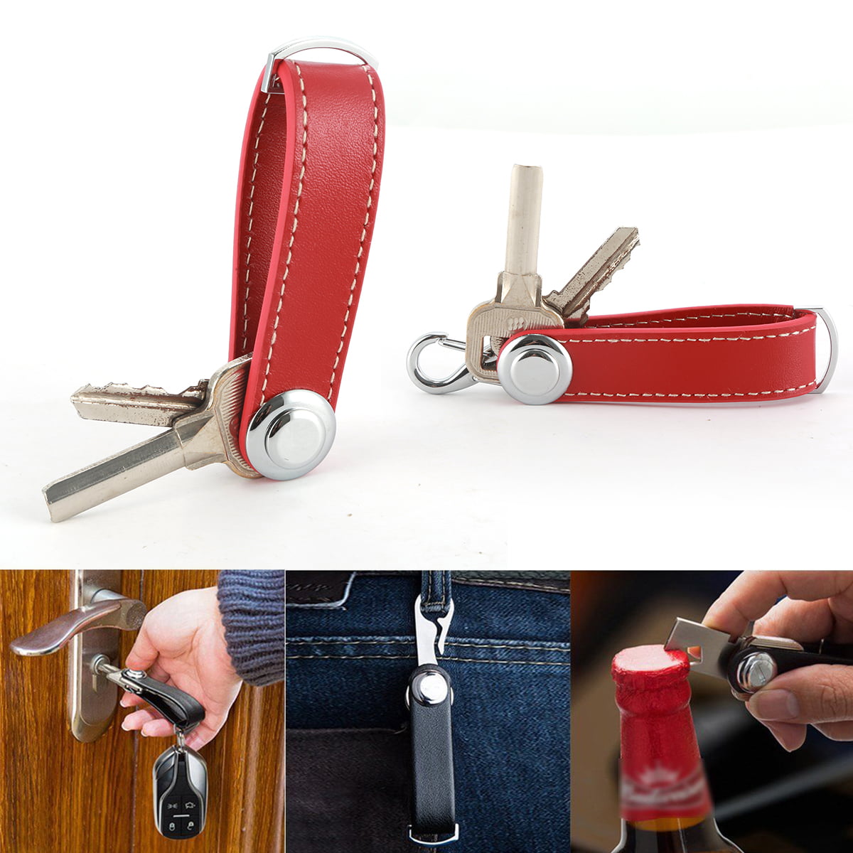 Portable Compact Key Ring Smart Holder Keys Organizer Clip Chain Pocket Tool 