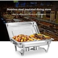 thumbnail image 2 of EVGTTI 6 Pack Chafing Dish for Buffet, 8QT Roll Edge Designed Chafing Dish Buffet Set, Stainless Steel Food Warmer with 1/2 Size Pan for Parties, Church Events, 2 of 7