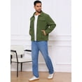 thumbnail image 5 of DARING DIVA Solid Color Long Sleeve Button Corduroy Trucker Jacket L Green, 5 of 7