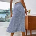 thumbnail image 4 of Sngxgn Womens Skirts Elastic Waist A-Line Pleated Long Skirts(Blue,XL), 4 of 9