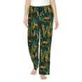 thumbnail image 1 of Fotbe Jungle Leopard Yellow Pantalones de Pijama para Mujer, Pantalones de Dormir, Pantalones Pj con Cordón y Bolsillos-X-Large, 1 of 6