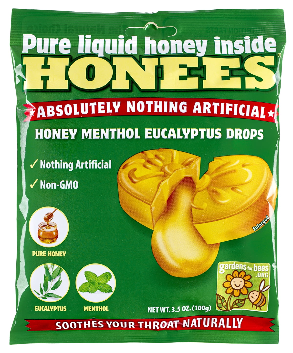 Honees Honey Menthol Eucalytpus Drops, 20 count, 3.5 oz