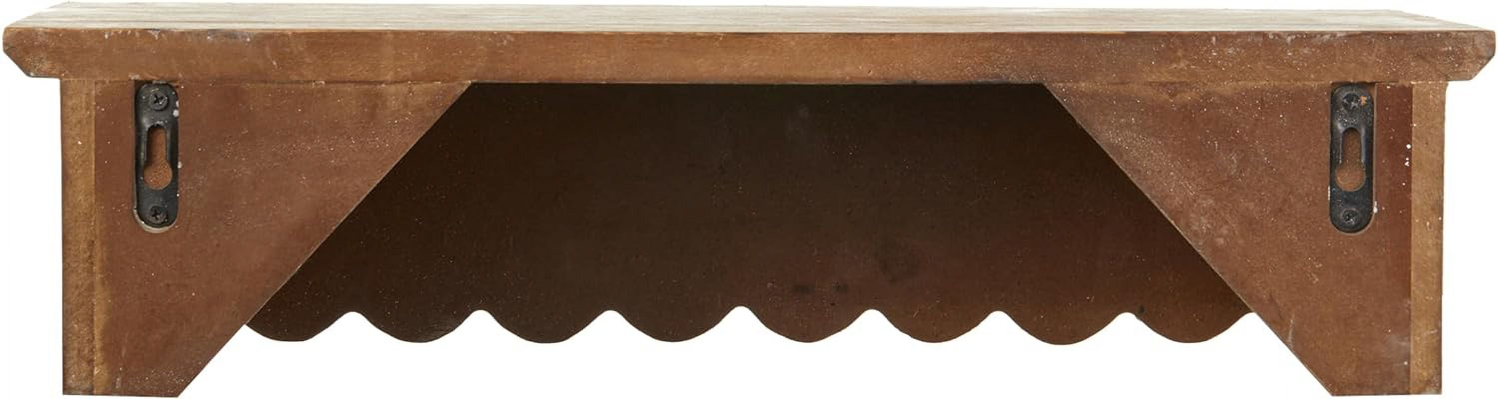 SOFE Wood Scalloped Decorative Floating Shelves, Farmhouse Bedroom Bathroom Kitchen Shelving Wall Shelf, Small Hanging Shelves Display Book Picture Ledge Shelf