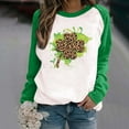 thumbnail image 2 of CEHVOM T-Shirt Décontracté à Manches Longues Imprimé Patchwork pour Femmes pour la Saint-Patrick, Col Rond, 2 of 4