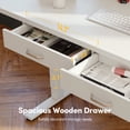 thumbnail image 3 of DESINO 48" × 24" Adjustable Height Electric Standing Desk with Double Drawer, Stand Up Home Office Desk with Splice Tabletop, White Frame/White Top, 3 of 7