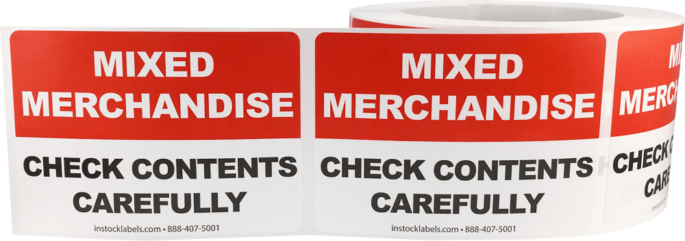 Mixed Merchandise Labels For Shipping 2.5 x 3.5 Inch 500 Adhesive Stickers
