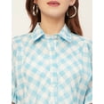 thumbnail image 5 of Moomaya Printed Cotton Short Sleeve Peplum Top - Shirt Collar, Chic Top, 5 of 9
