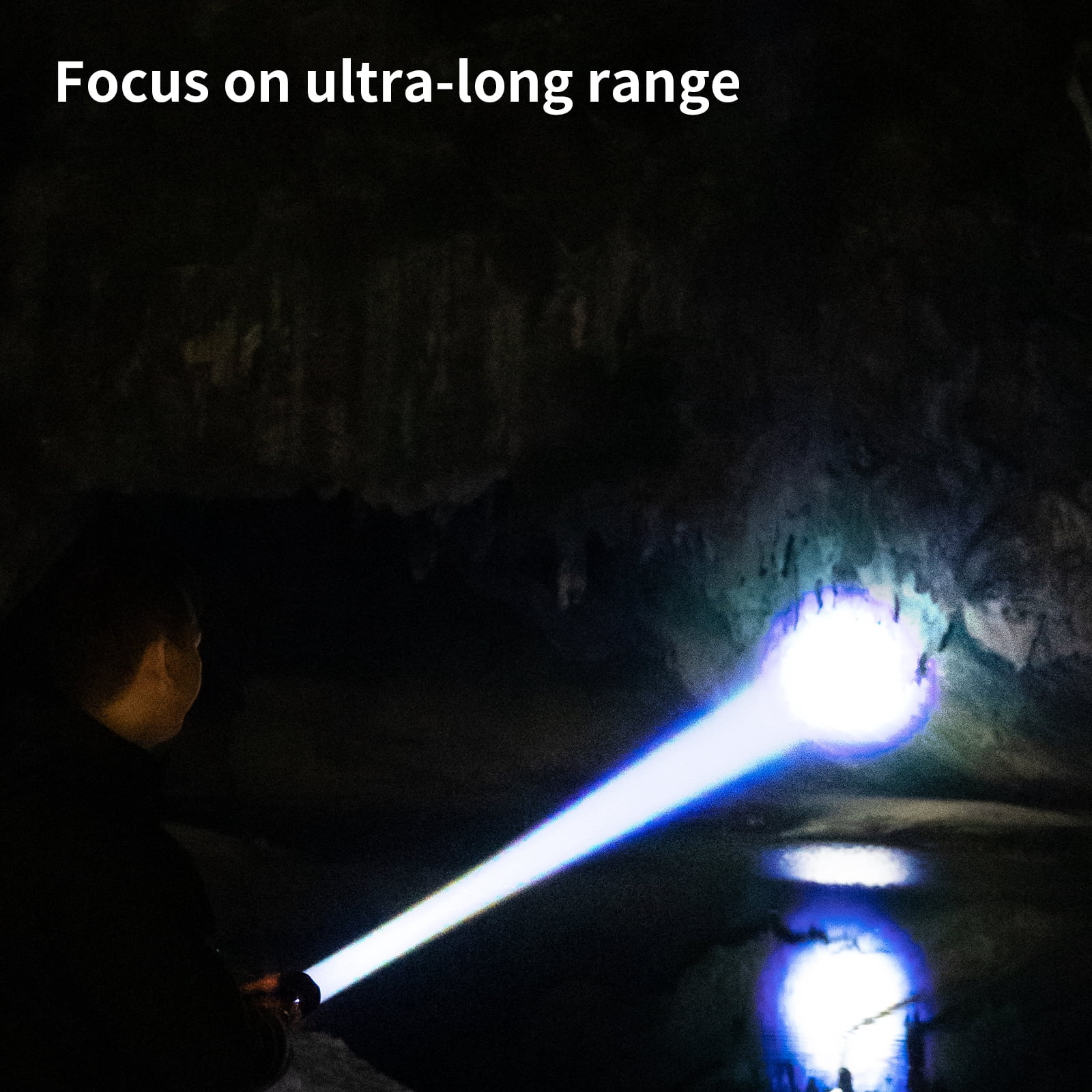 SKYFIRE Tactical LED Flashlight, High-Brightness Rechargeable with Zoom & 3 Modes