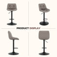 thumbnail image 4 of Set of 2 Adjustable Swivel Counter Height Bar Stools with Back, Modern Armless Upholstered Seat for Kitchen Island Home Bar, 4 of 7
