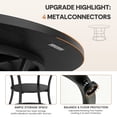 thumbnail image 4 of Hawsaiy 47.2" Round Dining Table Set for 4, Kitchen Table with 4 Upholstered Chairs, Modern Dining Room Table Set with Storage Shelf, Small Space Dining Set for Apartment, 4 of 9