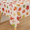thumbnail image 6 of Fall 60x60 Square Tablecloth Fall Leaves Thanksgving Pumpkins Table Cloth - Square Polyester Autumn Harvest Seasonal Table Cover Washable Waterproof for Party Picnic Kitchen Indoor Outdoor Décor, 6 of 8