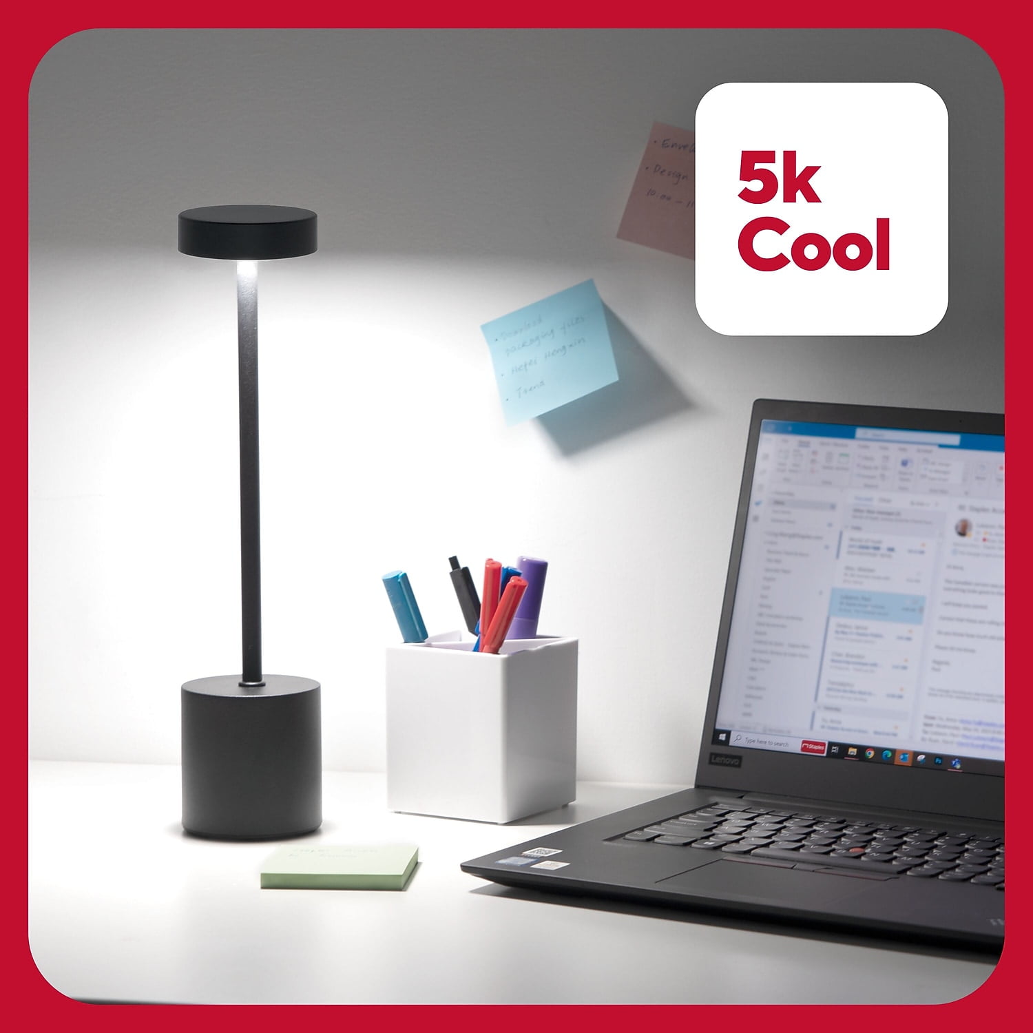 Staples TRU RED LED Desk Lamp 13.5" Black Metal (TR61984)