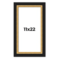 11x22 Frame Gold Real Wood Picture Frame Width 2.25 Inches | Interior Frame Depth 0.5 Inches |