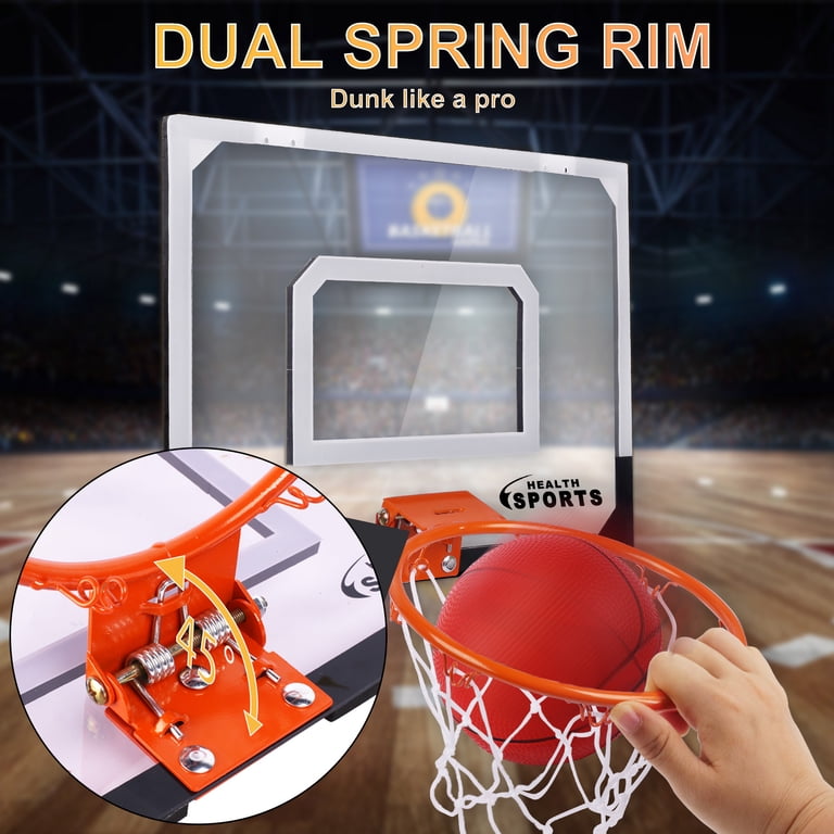 SUPER JOY Glow-in-the-Dark Mini Basketball Hoop – Over The Door, Includes 2 Balls & Pump, Fun For Kids & Adults