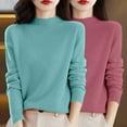 thumbnail image 2 of Bovemsi Womens Sweaters Women'S Autumn And Winter 2pc Solid Color Soft Comfortable Round Neck Pullover Cute Sweaters, 2 of 4